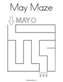 May Maze Coloring Page