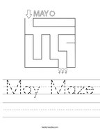 May Maze Handwriting Sheet