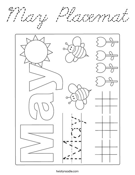 May Placemat Coloring Page