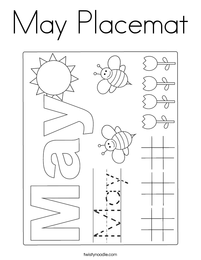 May Placemat Coloring Page