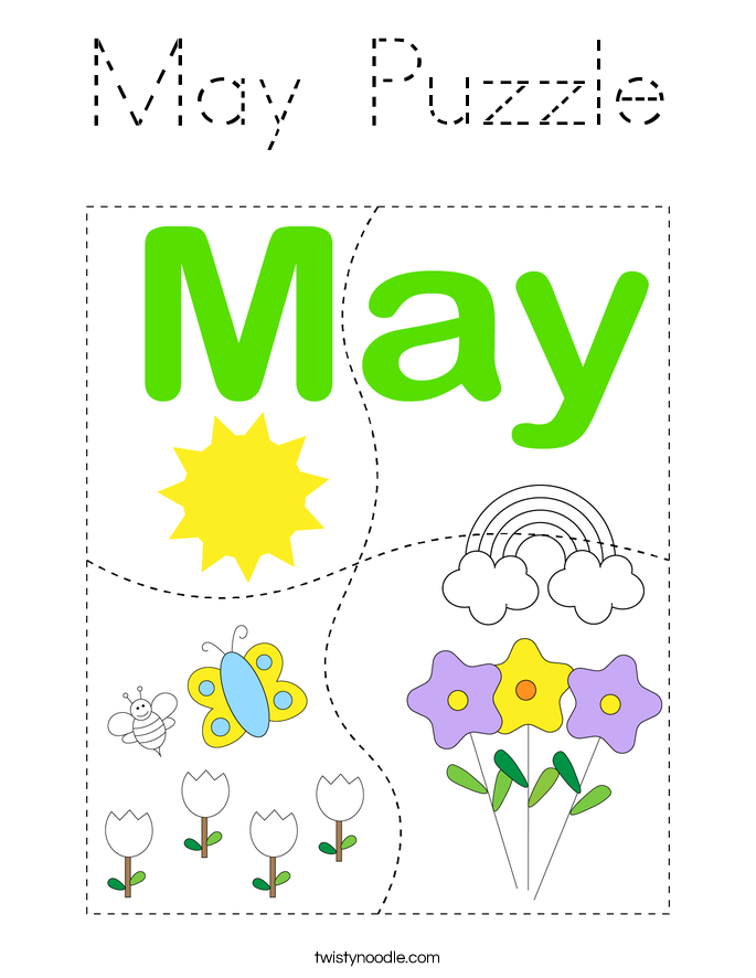 May Puzzle Coloring Page