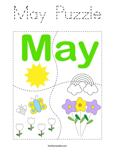 May Puzzle Coloring Page