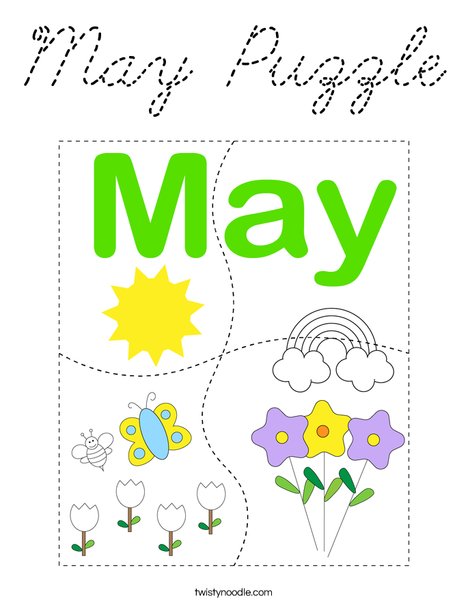 May Puzzle Coloring Page