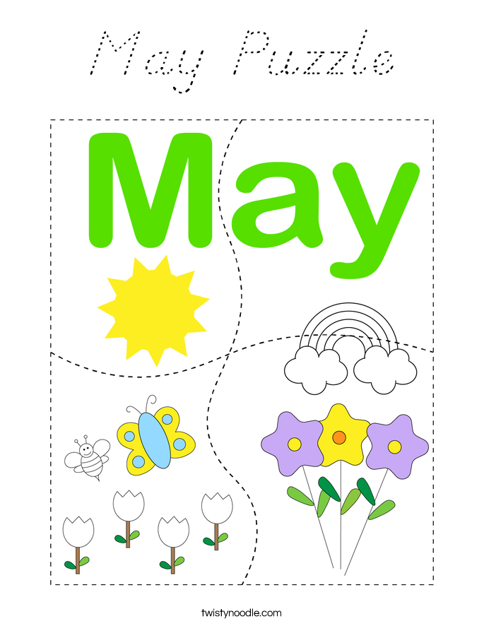 May Puzzle Coloring Page