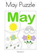 May Puzzle Coloring Page