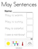 May Sentences Coloring Page