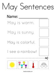May Sentences Coloring Page