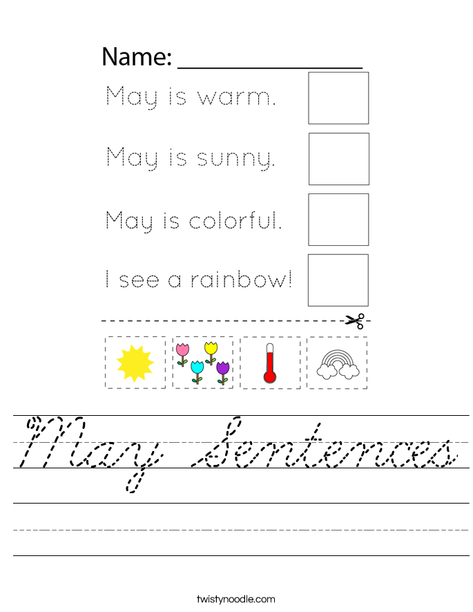 May Sentences Worksheet