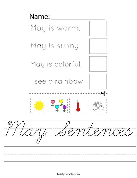 May Sentences Worksheet