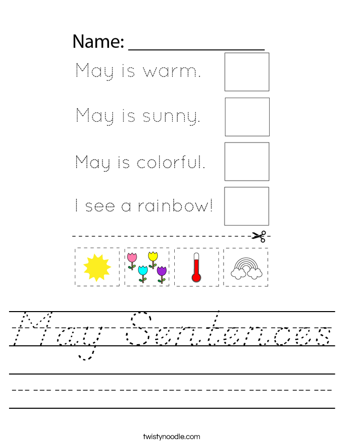 May Sentences Worksheet