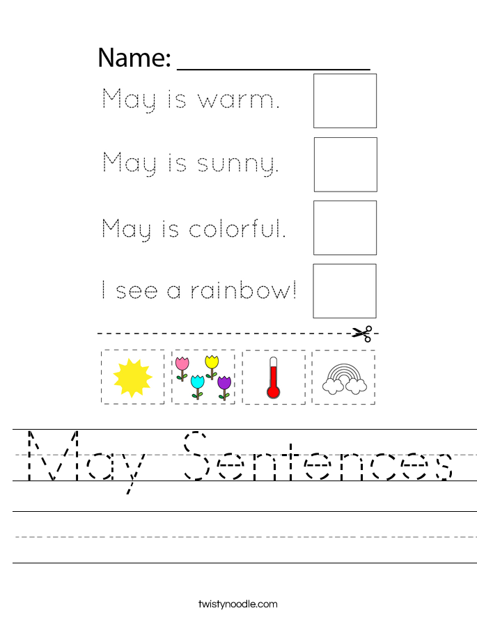 May Sentences Worksheet