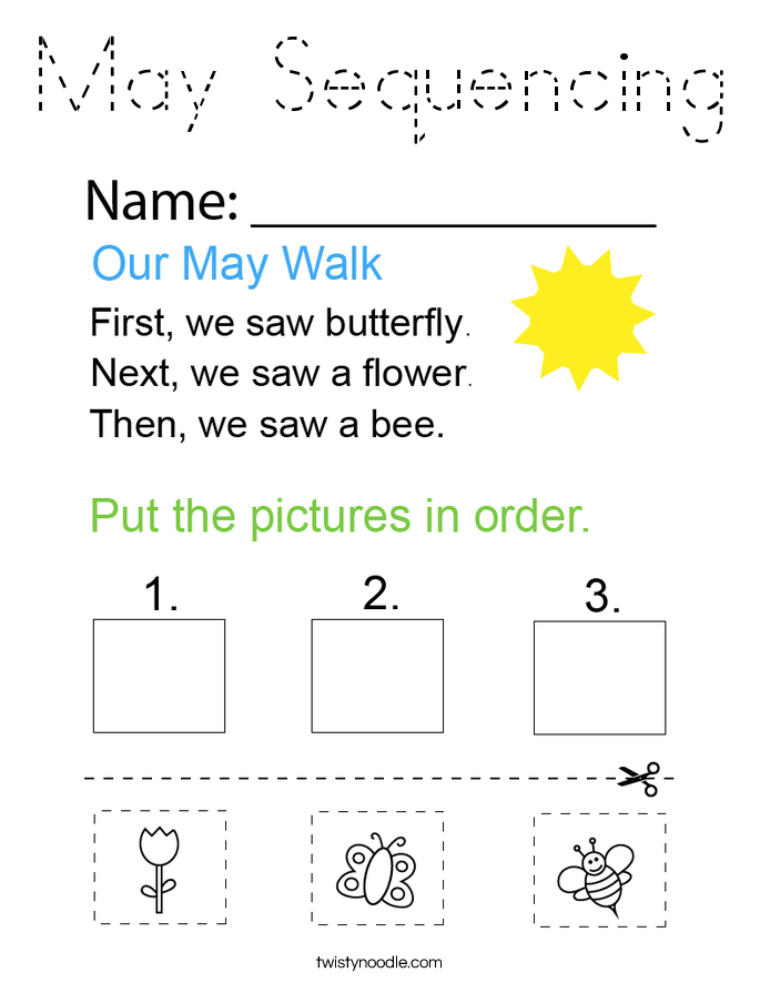 May Sequencing Coloring Page