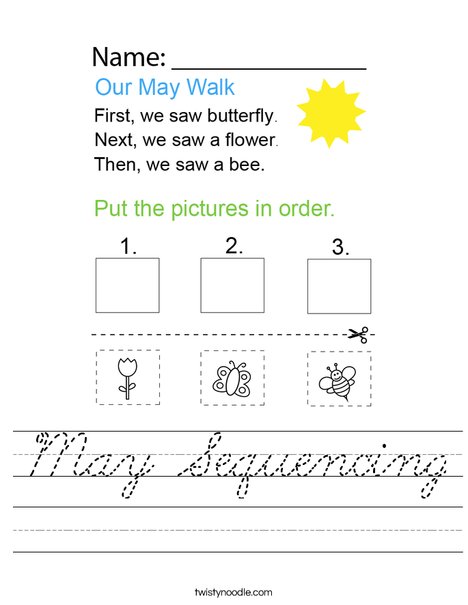 May Sequencing Worksheet