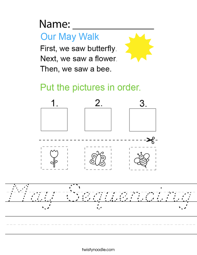 May Sequencing Worksheet