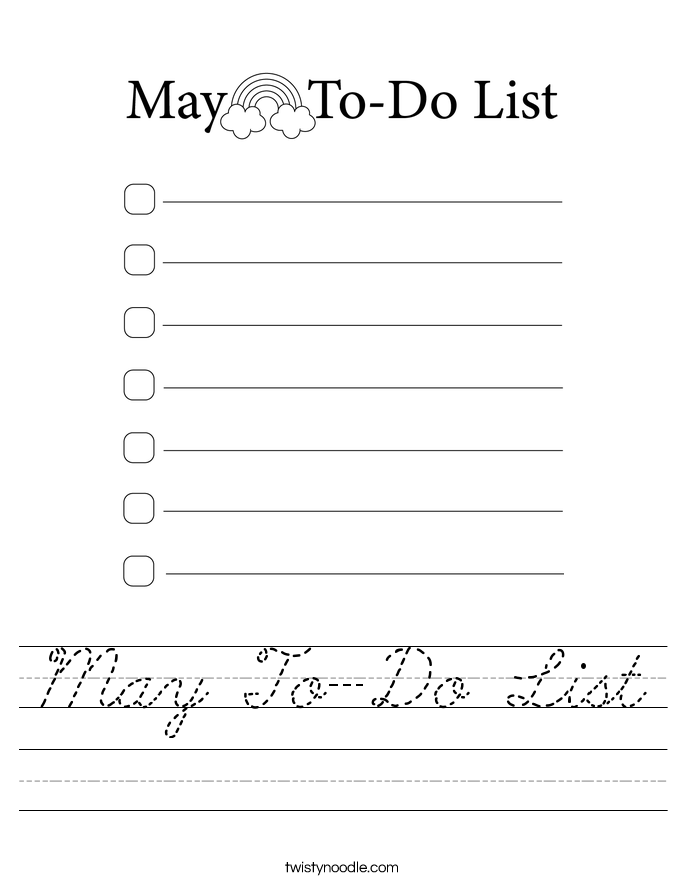 May To-Do List Worksheet