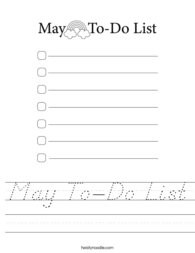 May To-Do List Worksheet