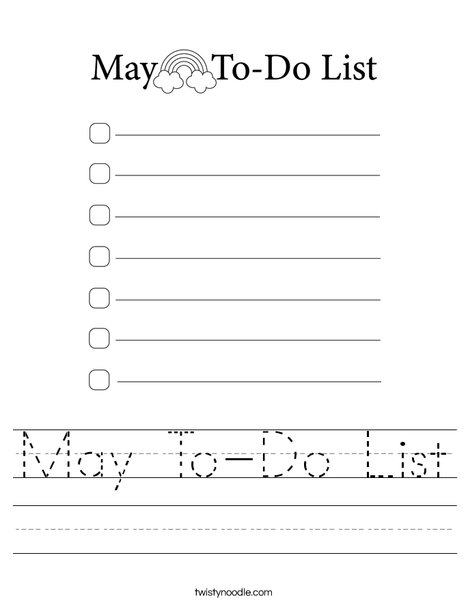 May To-Do List Worksheet