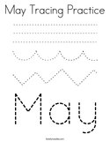 May Tracing Practice Coloring Page