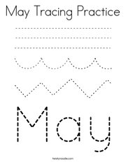 May Tracing Practice Coloring Page