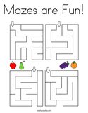 Mazes are Fun Coloring Page