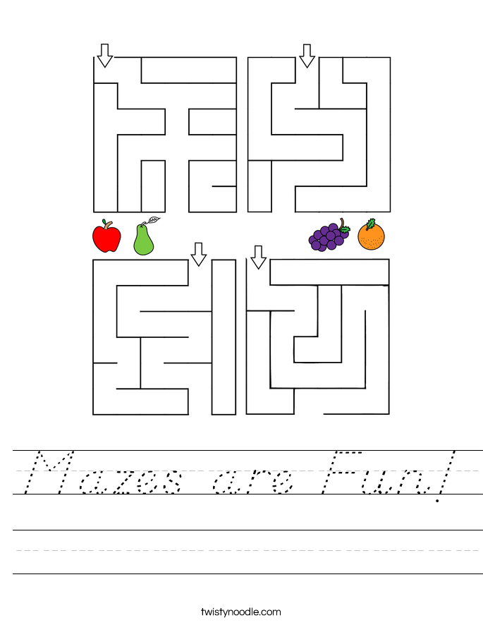 Mazes are Fun! Worksheet