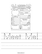 Meet Me Handwriting Sheet