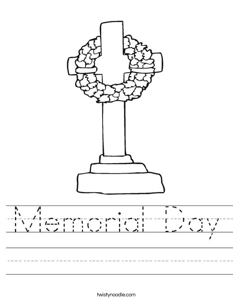 Memorial Day Cross Worksheet