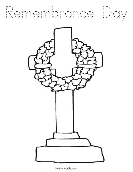 Memorial Day Cross Coloring Page