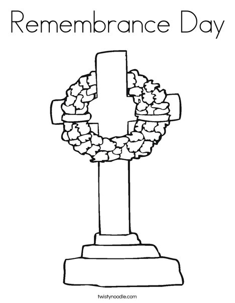 Memorial Day Cross Coloring Page