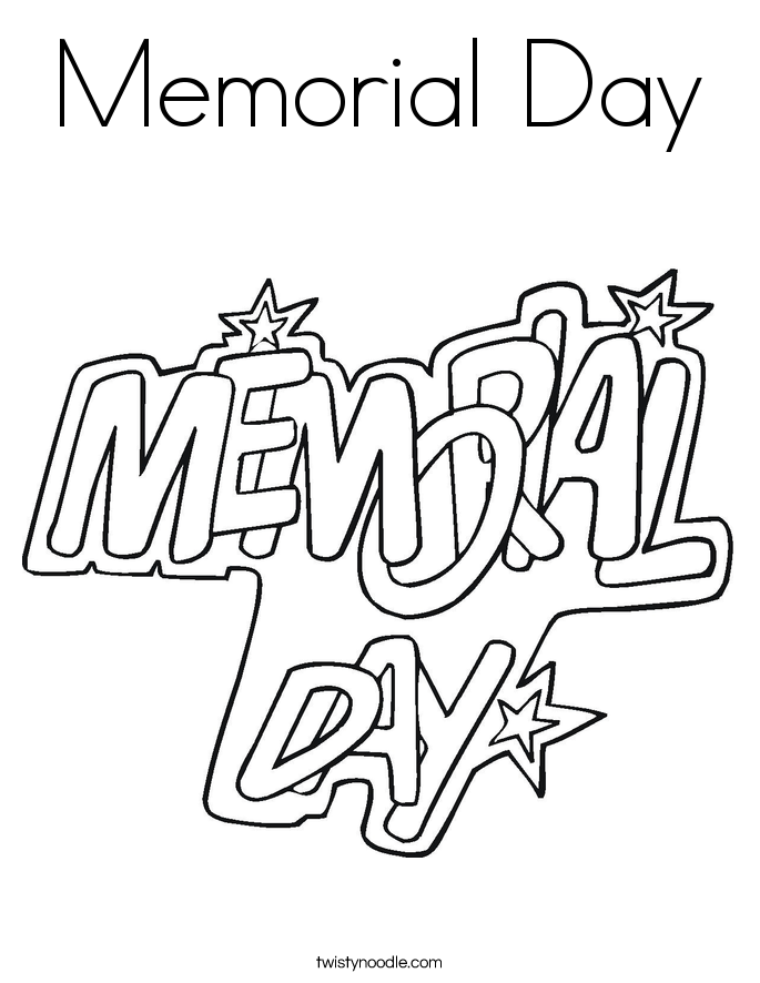 Download Memorial Day Coloring Page - Twisty Noodle