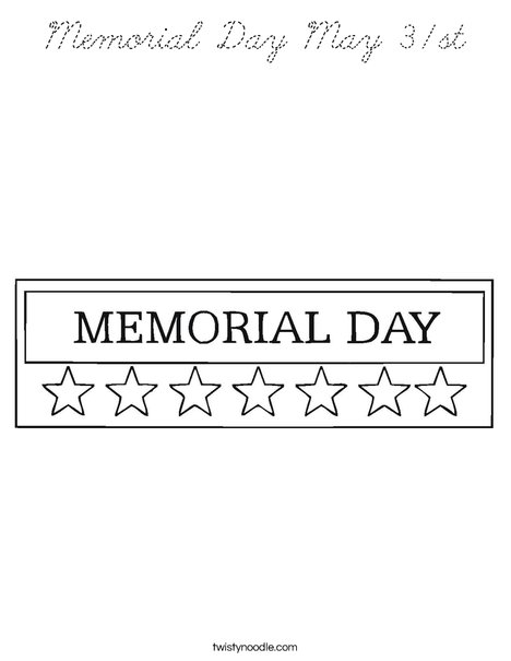 Memorial Day Stars Coloring Page