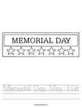 Memorial Day May 31st Worksheet