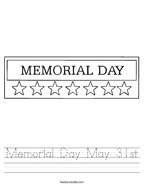 Memorial Day May 31st Handwriting Sheet