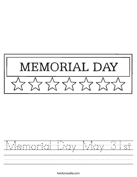 Memorial Day Stars Worksheet