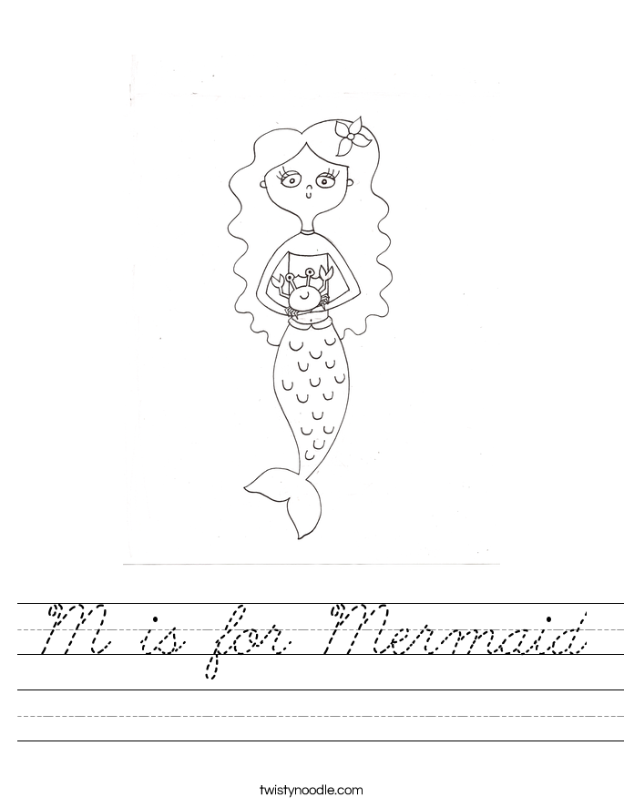 M is for Mermaid Worksheet