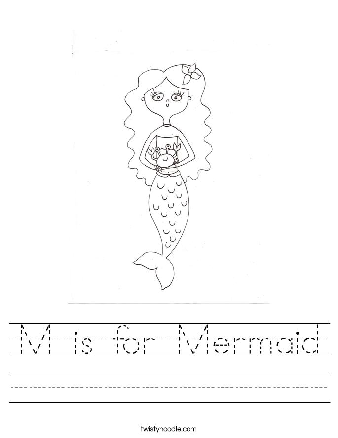 M is for Mermaid Worksheet