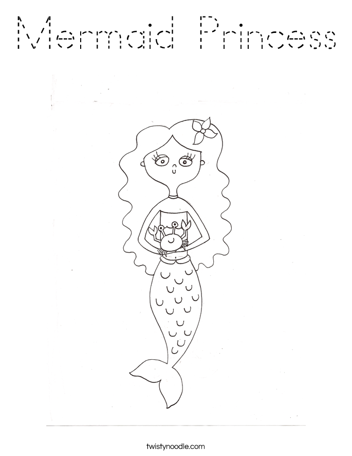 Mermaid Princess Coloring Page