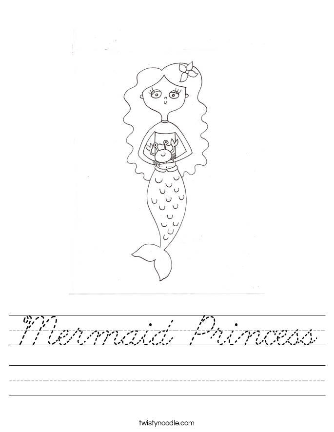 Mermaid Princess Worksheet