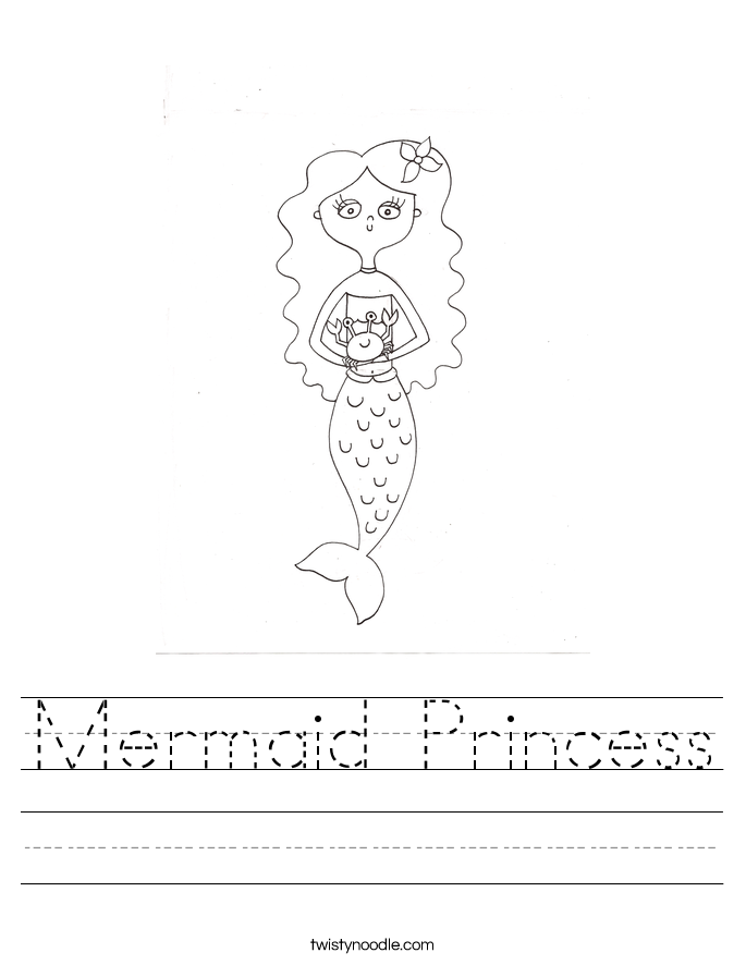 Mermaid Princess Worksheet