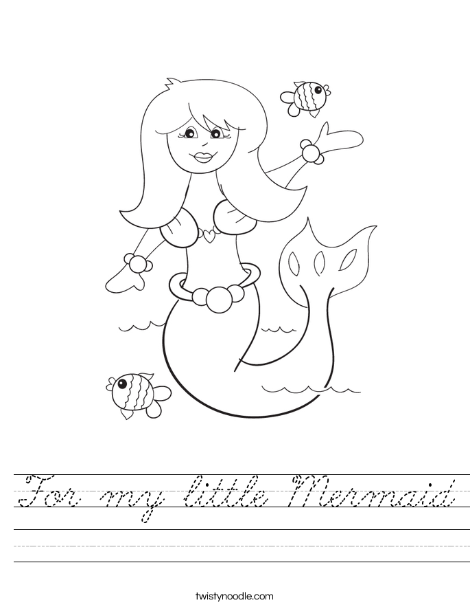 For my little Mermaid Worksheet