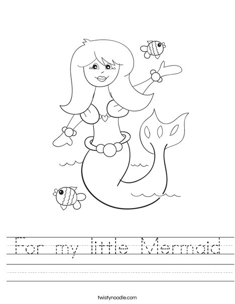 For my little Mermaid Worksheet - Twisty Noodle