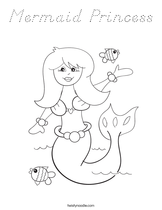 Mermaid Princess Coloring Page