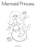 Mermaid PrincessColoring Page