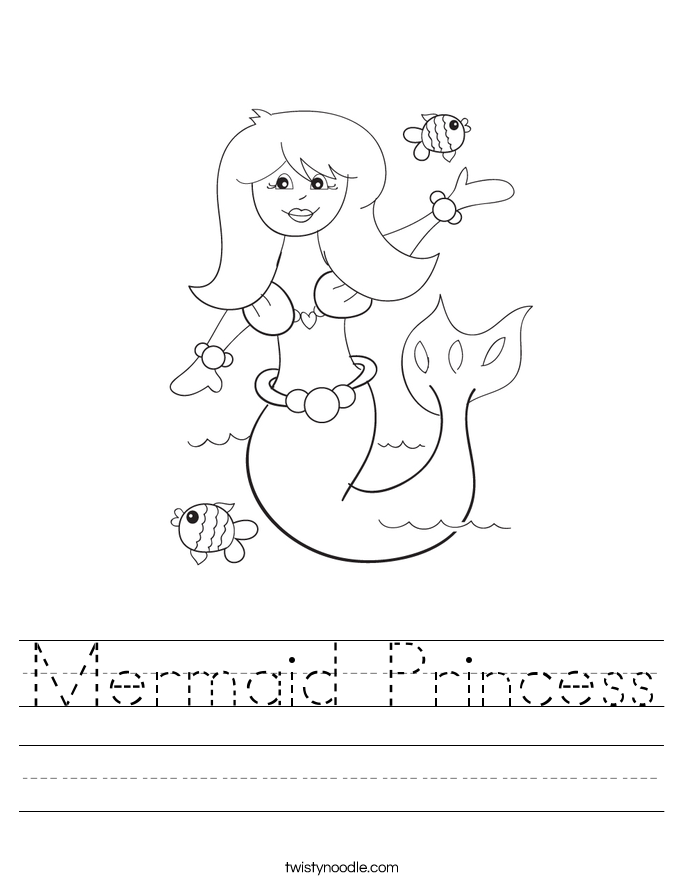 Mermaid Princess Worksheet