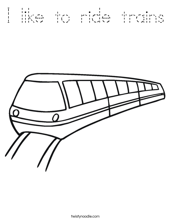 I like to ride trains Coloring Page