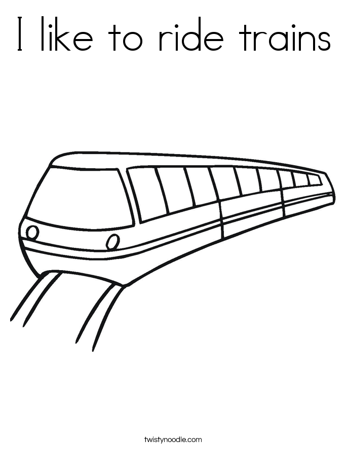 I like to ride trains Coloring Page