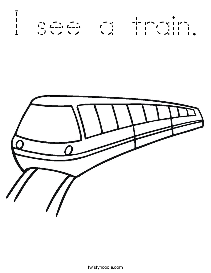 I see a train. Coloring Page