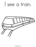 I see a train. Coloring Page