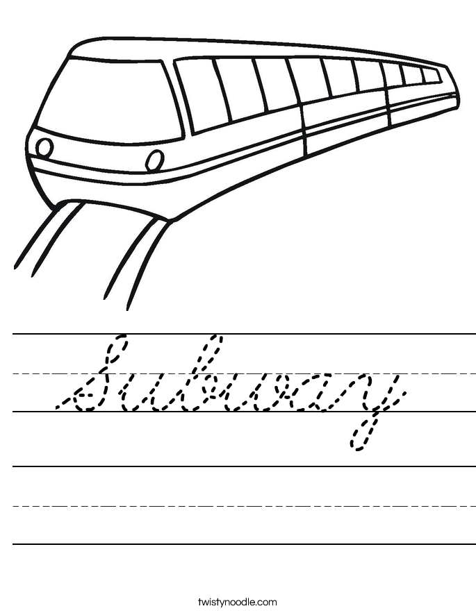 Subway Worksheet