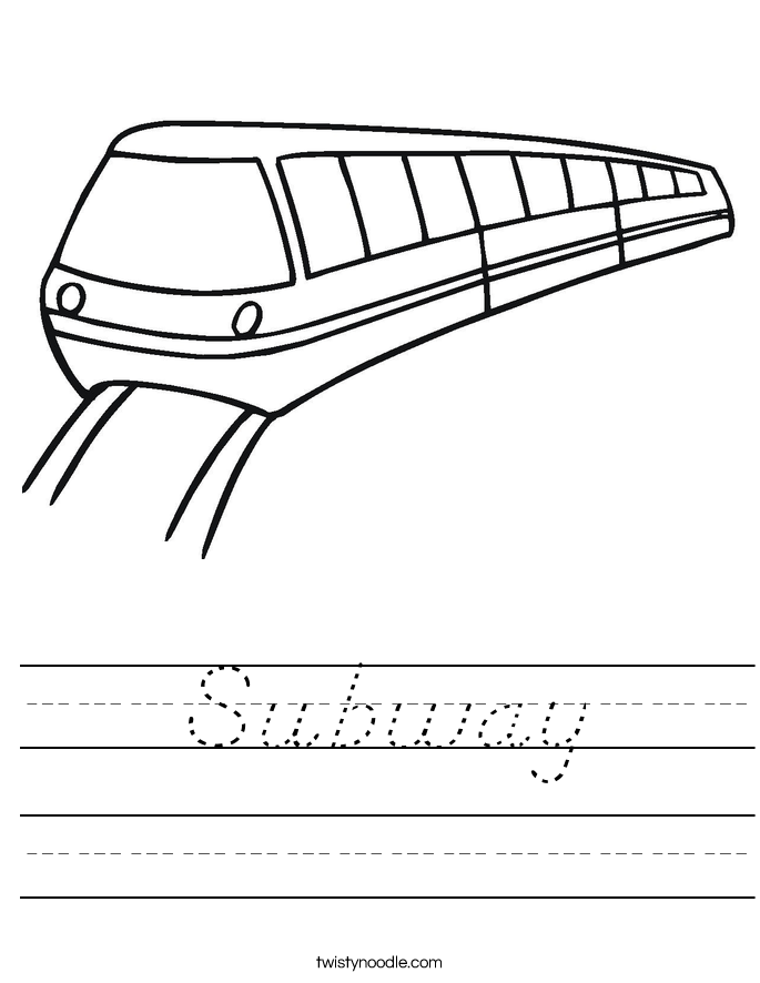 Subway Worksheet